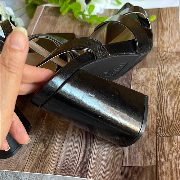 MIA Black Block Heel Sandals with Ankle Strap - Picture 4 of 8